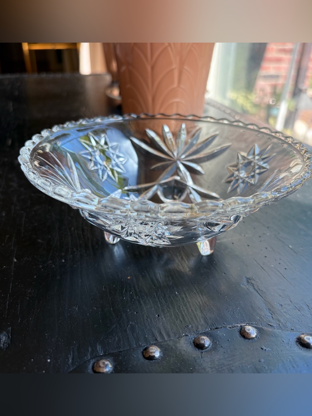 VTG Anchor Hocking Footed Glass Bowl candy dish EAPC